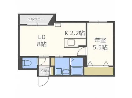カサ リアン(1LDK/3階)の間取り写真
