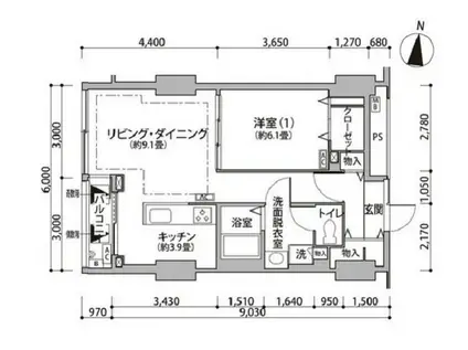 東雲キャナルコートCODAN12号棟(1LDK/11階)の間取り写真