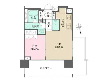 BELISTA文京関口(1LDK/4階)の間取り写真