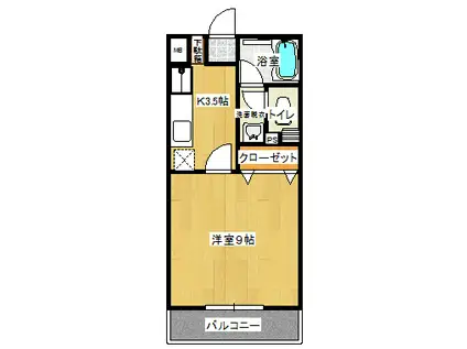 ロイヤルステージ宮城野(1K/3階)の間取り写真