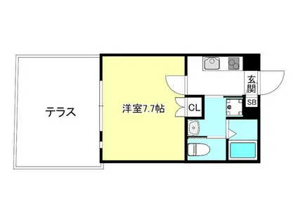 スミレスタ御所西(1K/1階)の間取り写真