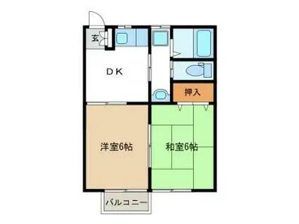 コート・グランドールC(2DK/2階)の間取り写真