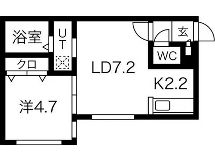 MONTEVERDI L・A(1LDK/3階)の間取り写真