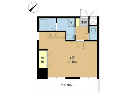 リバティープラザ花園II(ワンルーム/3階)の間取り写真