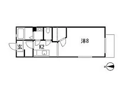 ルクレール(1K/2階)の間取り写真