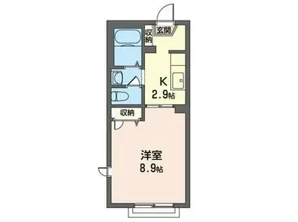 井の頭グリーンS(1K/2階)の間取り写真