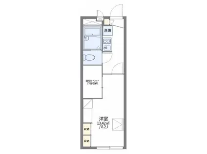 レオパレスレーヴI(1K/1階)の間取り写真