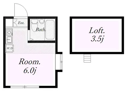 フェリーチェ阪東橋(ワンルーム/2階)の間取り写真