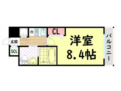 GRAMERCY NIPPONBASHI(1K/8階)の間取り写真