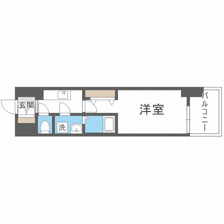 QUINTET NAMBA(1K/5階)の間取り写真