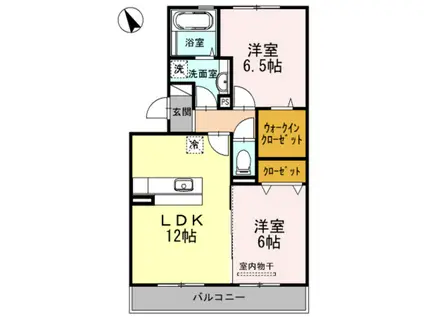 ジラソーレ(2LDK/2階)の間取り写真
