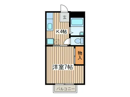 グランドハイツI(1K/2階)の間取り写真