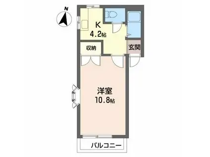 シティ上杉(1K/2階)の間取り写真