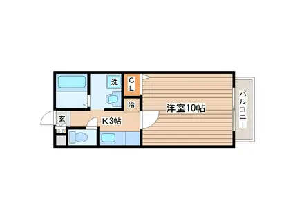 サンヴィレッジ泉崎(1K/1階)の間取り写真