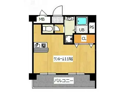 LA TRINITE CALME(ワンルーム/2階)の間取り写真