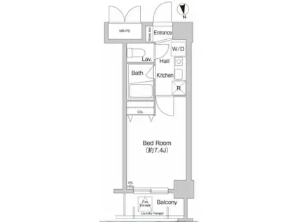 プライムアーバン葛西(1K/4階)の間取り写真