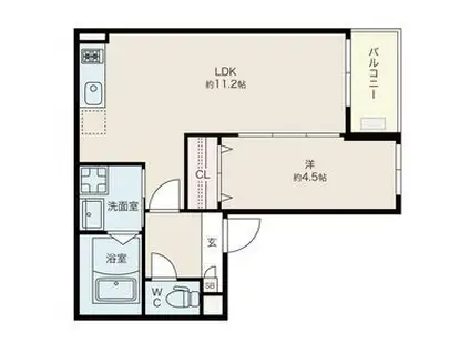 JACK TAYAI(1LDK/2階)の間取り写真