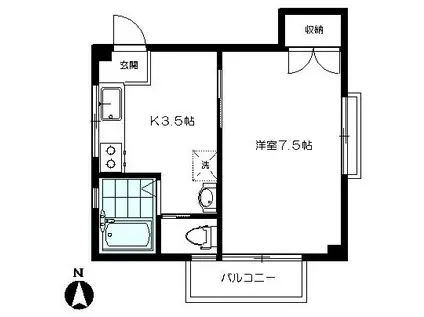 第二ノモビル(1K/5階)の間取り写真