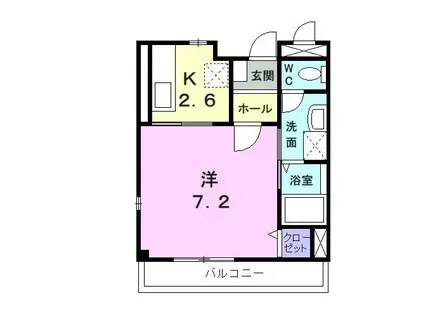 サンセールミリュ-II(1K/2階)の間取り写真