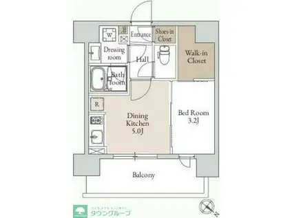 グランカーサ三ノ輪III(1DK/10階)の間取り写真