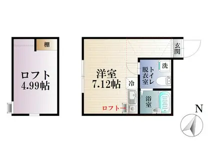 プリマ六番館(1K/2階)の間取り写真