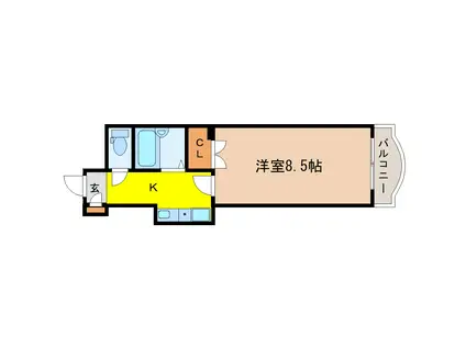 ニューメゾン土樋(1K/5階)の間取り写真