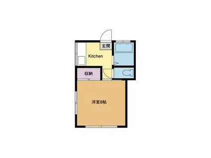 コーポF(1K/1階)の間取り写真