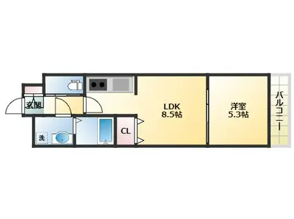 アッシュメゾン平野ノースII(1LDK/1階)の間取り写真