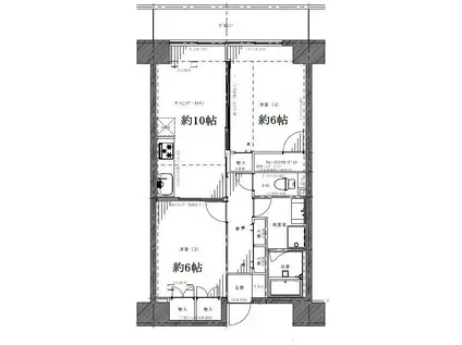レジディア芝浦(2LDK/12階)の間取り写真
