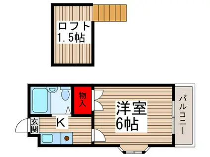 ベルメゾン(1K/2階)の間取り写真
