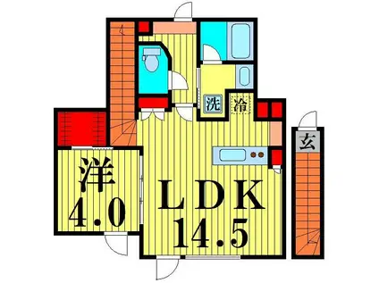 アリュイッテ青井(1LDK/2階)の間取り写真