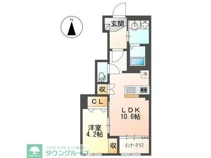 エルアンジェル(1LDK/1階)の間取り写真