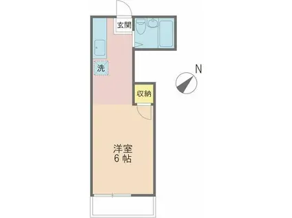 ポルシェ聖蹟桜ヶ丘II(ワンルーム/1階)の間取り写真