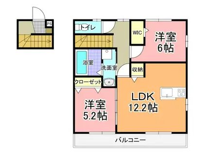 ルミエールブランシュ(2LDK/2階)の間取り写真