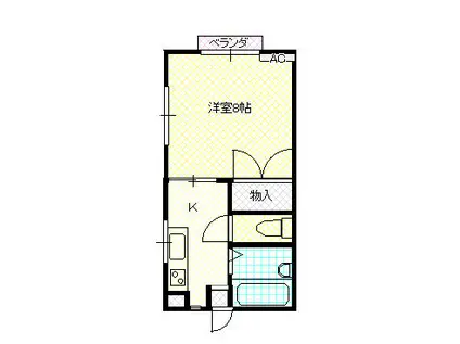 レヴール綾田(1K/1階)の間取り写真