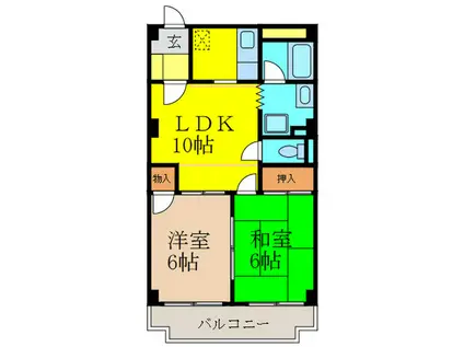 ヴィンテージミカゲ(2LDK/1階)の間取り写真