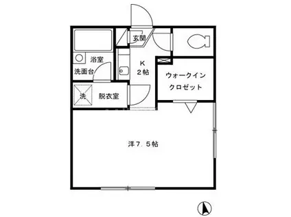 ピュアハウス(1K/1階)の間取り写真