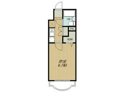 アクトピア八事I(1K/2階)の間取り写真