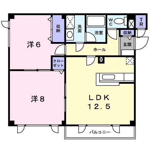 パークハイツ612(2LDK/2階)の間取り写真