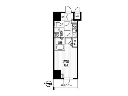 ジェノヴィア両国IVスカイガーデン(1K/7階)の間取り写真