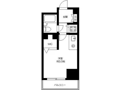 三軒茶屋シティハウス(ワンルーム/4階)の間取り写真