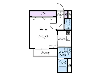 レイエス市川(1K/2階)の間取り写真