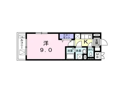 パラタイン大井町(1K/1階)の間取り写真