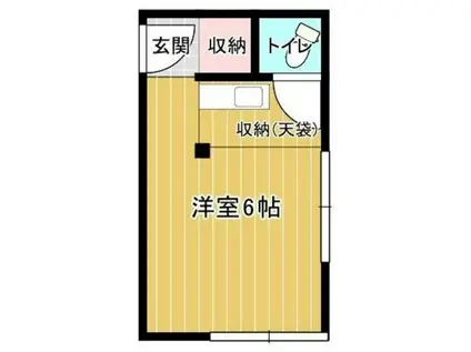 神楽坂別館(ワンルーム/2階)の間取り写真