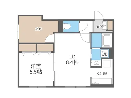 ラグジースペース本郷通南(2LDK/1階)の間取り写真