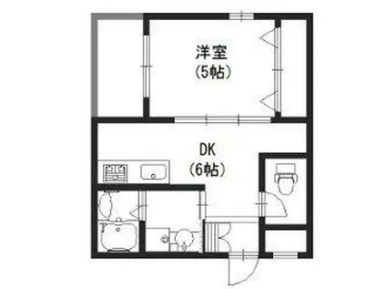 ウエストコート(1DK/2階)の間取り写真