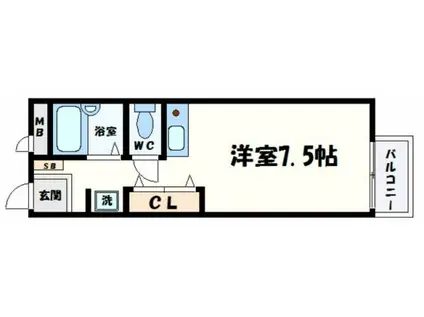 アドバンスコーポ北条(ワンルーム/1階)の間取り写真