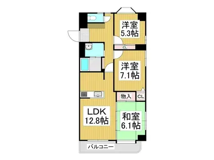 メゾンドール吉栄(3LDK/6階)の間取り写真