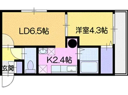フルールブローニュ(1LDK/3階)の間取り写真