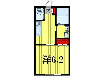 AMBITION松戸(1K/3階)の間取り写真